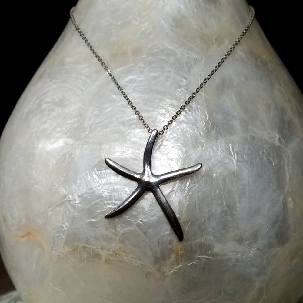 Silver-tone starfish necklace